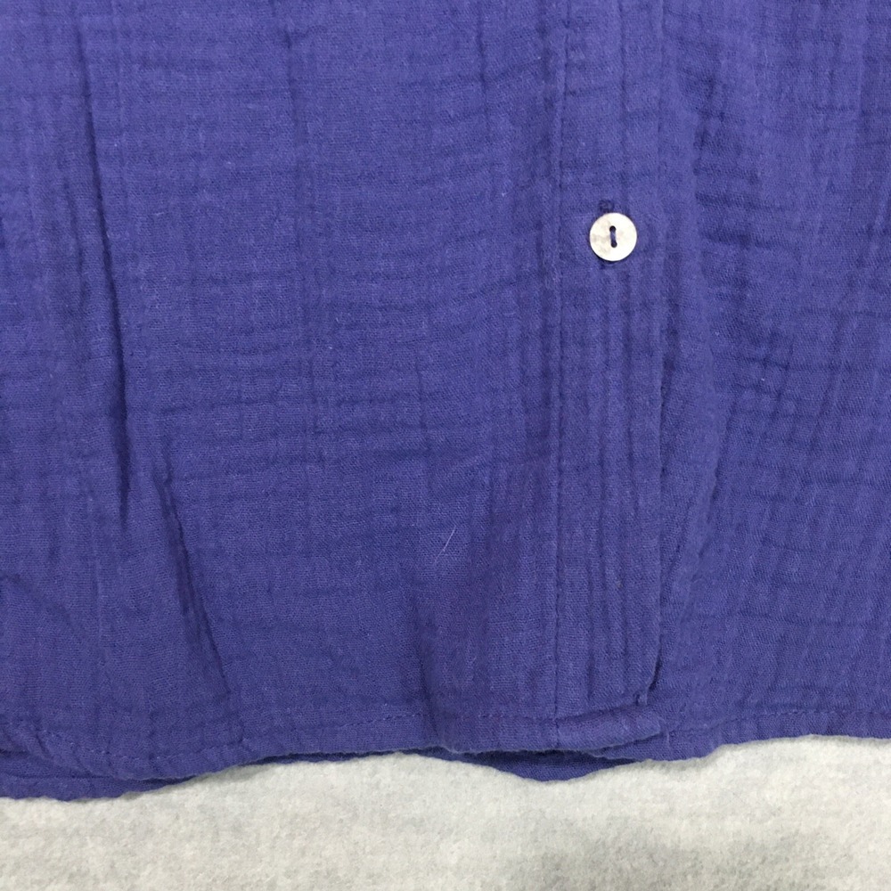 Jessica Simpson S Purple Gauze Muslin Button-Up Shirt Long Sleeve 100% Cotton - Picture 12 of 12